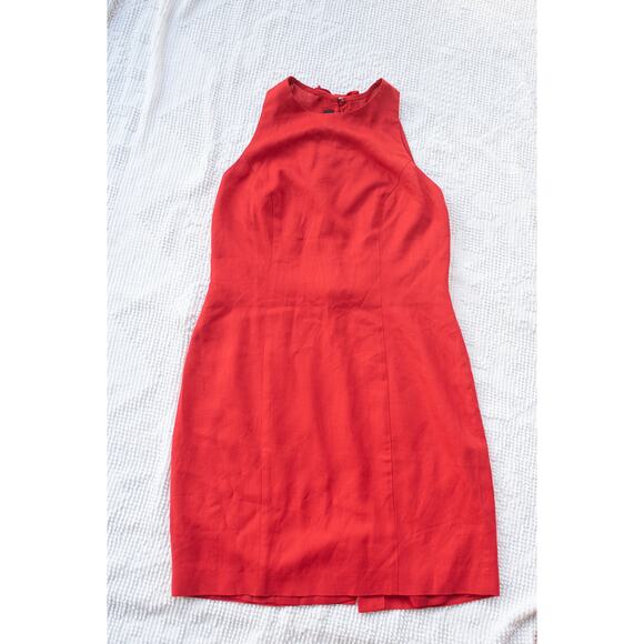 Adorable Vintage 1980s Sheath Mini Dress Linen Donna Rico Petite Blend Retro Mod - Picture 2 of 7